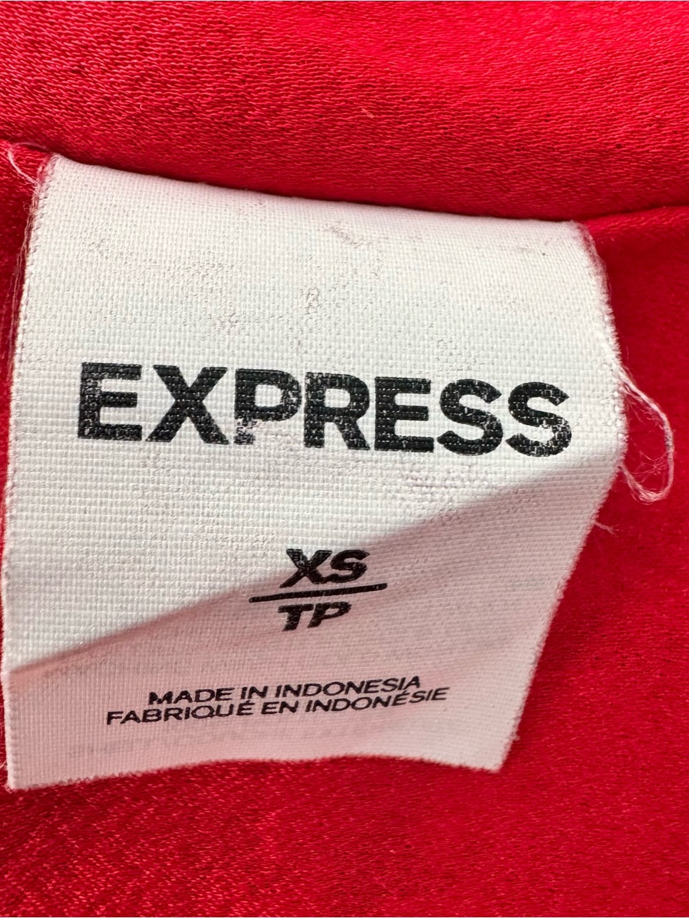 Express Cami Top Womens XS Black White Houndstooth Excellent Red Lining V-Neck - Picture 5 of 9